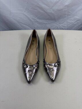 CUSHION WALK by AVON Metallic Floral Studded Ballet Flats Size 7M New